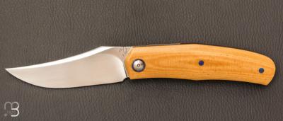    Couteau  "  Stan " custom par Maxime Belzunce - Micarta et lame en RWL34