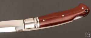 Couteau  "  Jess Horn Tribute "  custom lock-back par Raphaël Durand - Micarta vintage et RWL-34