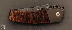 Couteau " Bolsterlock "  custom par Guy Poggetti - Koa et lame damas