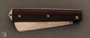  Couteau  "  Colonial  " cran forcé en ébène de Macassar de Richard Ciachera