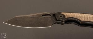  Couteau  "  EVO 3.0 " Titanium / Micarta et M390 par CKF Knives et Jon Sorensen - Rotten Design