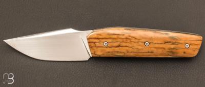 Couteau " Mastard " custom par Christophe Arbogast - Ivoire de mammouth et lame en RWL34