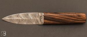   Couteau " Sgian Dubh "  par l'Atelier Perceval - Ronce de noyer et lame double mouture damas