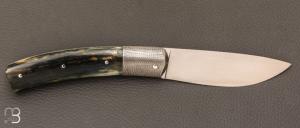    Couteau "  Slipjoint " de collection par Benjamin Cariou - Ivoire de mammouth