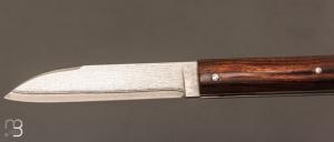 Couteau " Slipjoint " custom  par Nicolas Couderc - Bois de fer d'Arizona et VG10 Suminagashi