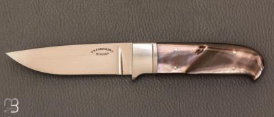    Couteau  "  Drop point intégral " par Dietmar F. Kressler - Black Lip Pearl