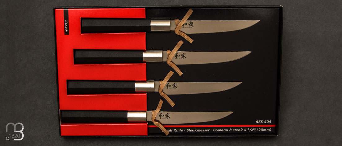 Box of 4 110mm KAI Wasabi Black steak knife - 6711S