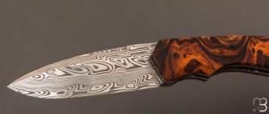    Couteau  "  Duc9  " custom par Nicolas Kowal - Bois de fer et lame Damasteel® "Thor"