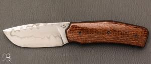   Couteau  "  custom " par Guy Poggetti - Micarta et lame en acier C130