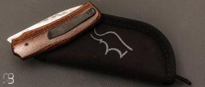   Couteau  "  custom " par Guy Poggetti - Micarta et lame en acier C130