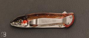 Couteau " LEEK RAINBOW TROUT " par Kershaw - 14C28N et aluminium 6061-T6 décor truite