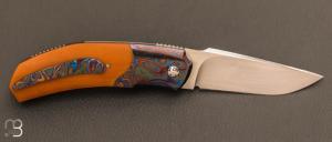    Couteau " Rocket " custom de Stéphane Sagric - Micarta Westinghouse et ZircuTi et Zirconium