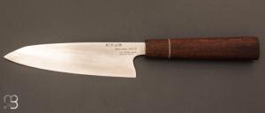 Couteau  Santoku  de cuisine par Julien Guiraud - Léopard wood et 14c28N