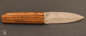 Couteau " Sgian Dubh "  par l'Atelier Perceval - Bocotte et lame double emouture14c28N