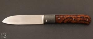   Couteau  "  Slipjoint " custom par Karim Valentin - Les couteaux D'Hure - Bois de fer et lame en N690Co