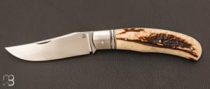   Couteau  "  Jacknife " custom de Jérôme Bellon - Bois de cerf et N690