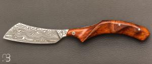 Couteau " Phasme " Bois de Fer et Damas par la Coutellerie Savignac