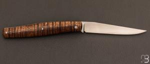 Couteau  "  S Knife " custom de Jean Baptiste Leveque - Koa stabilisé et RWL-34