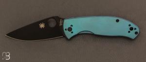 Couteau Tenacious R.I.L Blue Titanium Black Blade by Spyderco- C122TIBLBKP