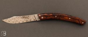  Couteau de poche le Thiers 11 CM par Cognet - Bois de fer et lame damas
