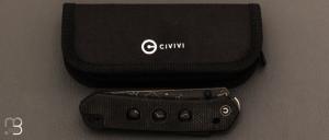 Couteau " Vision FG " de Civivi - Black canvas micarta et damas - C22036-DS2