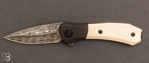 PARADIGM G10 IVORY DAMASCUS knife limited edition 2023 by BUCK USA - 7590.IVSLE