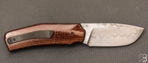   Couteau  "  custom " par Guy Poggetti - Micarta et lame en acier C130