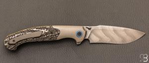 Couteau " Milvus " Liner-Lock flipper par Olivier Lamy - Fatcarbon® et lame en Damasteel®