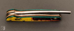  Couteau  " Piémontais " XC75 et planche de skate fait main par Frédéric Marchand