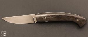 Couteau  de poche 1515 collection "Extrême" par Manu Laplace - Damas de Carbone et lame ice blade