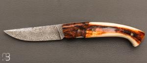 Couteau 1515 collection "Africa" par Manu Laplace - Bois de fer/Phacochère et lame damas