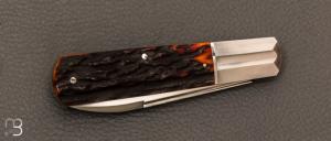 Couteau " Barlow " de Ken Steigerwalt - Amber Stag et RWL-34