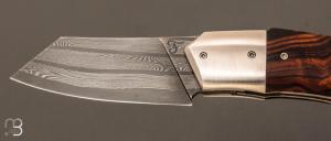 Couteau  "  Liner-Lock custom " par Florian Dreyer FD-Knives - Bois de fer et damas