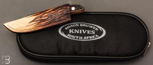  Couteau " Loveless City Knife Design" par Shaun Bruwer - Amber Stag et ATS-34