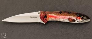 Couteau " LEEK RAINBOW TROUT " par Kershaw - 14C28N et aluminium 6061-T6 décor truite