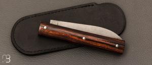 Couteau " Slipjoint " custom  par Nicolas Couderc - Bois de fer d'Arizona et VG10 Suminagashi