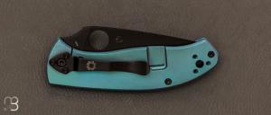 Couteau Tenacious R.I.L Blue Titanium Black Blade by Spyderco- C122TIBLBKP