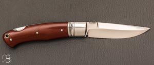 Couteau  "  Jess Horn Tribute "  custom lock-back par Raphaël Durand - Micarta vintage et RWL-34