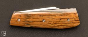 Couteau " Mastard " custom par Christophe Arbogast - Ivoire de mammouth et lame en RWL34