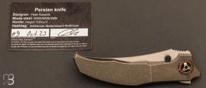   Couteau  "  Persian Integral " frame-lock par CKF Knives et Peter Rassenti