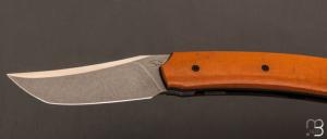 Couteau  «  liner lock » custom par Guy Poggetti - Micarta et Elmax