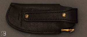 Etui couteau chasse cuir noir par MAX CAPDEBARTHES