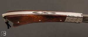  Couteau " Armen " custom par Erwan Pincemin - Bois de fer et mitres damas de Philippe Ricard