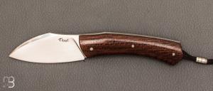   Couteau  "  Lardon  " custom par Frdric Aug - Micarta burlap US et RWL-34