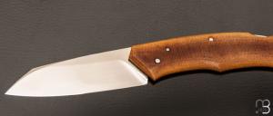    Couteau  "  Lock-back" custom pliant par Mathis Poujol - Micarta Westinhouse et RWL-34