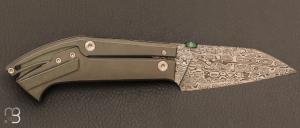 Couteau " Warthog Mid-Tech " pièce unique - Collaboration Torpen et Maxknives - Damasteel DS93X "rose"