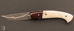   Couteau 1515 collection "Africa" par Manu Laplace - Bois de fer/Phacochère et lame 14C28N