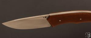  Couteau  "  Aurora " custom pliant par Mathis Poujol - Micarta Westinhouse et RWL-34