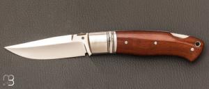   Couteau  "  Jess Horn Tribute #1 "  custom lock-back par Raphaël Durand - Micarta vintage et RWL-34