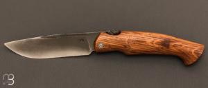 Couteau " Piémontais "  par Mickael Moing - Vieux chêne et lame forgée 100Cr6